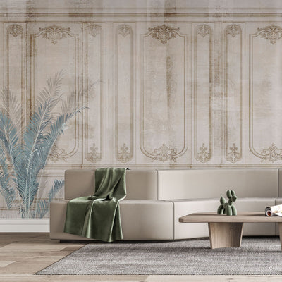 fototapet-personalizat-architectutral-walls-cu-ancadramente-vintage-si-frunze-de-palmier-vintage-details
