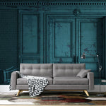 Tapet personalizat retro&vintage cu model de perete vechi in nuante turcoaz intense care creeaza atmosfera de arhitectura retro si vintage torqoise