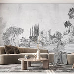 Tapet personalizat victorian de tip schita cu peisaj din suburbia marocana din secolul al xvii lea moroco sketch