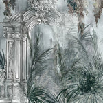 Tapet personalizat victorian cu gradina salbatica cu fundal verde menta victorian minty wild garden