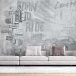 Tapet personalizat indicatoare si masini born to drive