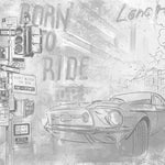 Tapet personalizat indicatoare si masini born to drive