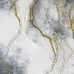 Tapet personalizat marble cu model de marmura alba si gri cu insertii aurii white marble