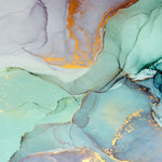 Tapet personalizat marble cu marmura colorata in nuante de albastru si portocaliu sunset marble