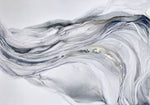 Tapet personalizat marble cu marmura alba si gri in forma de val marble wave