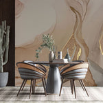Tapet personalizat marble cu marmura in nuante rose cu accente aurii sahara