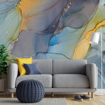 Tapet personalizat marble cu marmura in nuante de curcubeu rainbow