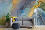 Tapet personalizat marble cu marmura in nuante de curcubeu rainbow