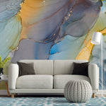 Tapet personalizat marble cu marmura in nuante de curcubeu rainbow