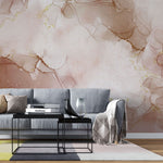 Tapet personalizat marble cu marmura in nuante de roz pudrat powder pink