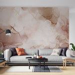 Tapet personalizat marble cu marmura in nuante de roz pudrat powder pink