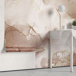 Tapet personalizat marble cu marmura in nuante de roz pudrat powder pink