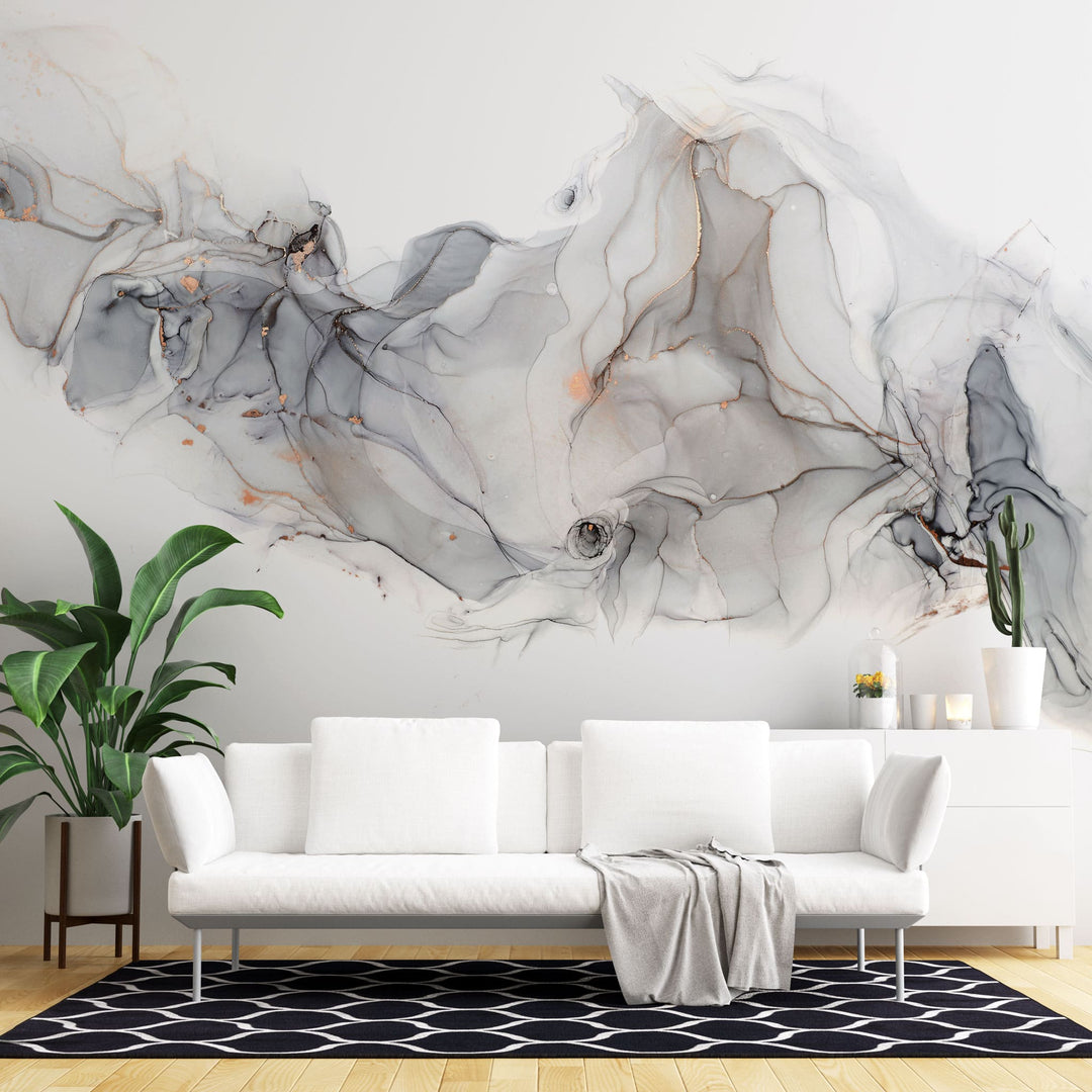 Tapet personalizat marble cu marmura in nuante fumurii bronze smoke