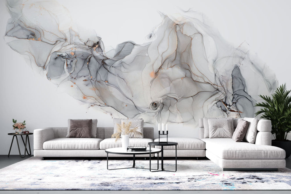 Tapet personalizat marble cu marmura in nuante fumurii bronze smoke