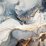 Tapet personalizat marble cu marmura in nuante fumurii cu accente aurii pouring glitter