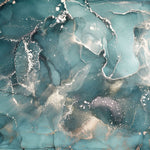 Tapet personalizat marble cu marmura in nuante oceanice cu accente argintii sclipitoare silver blue