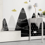 Tapet personalizat natura pentru copii cu munti alb negru decorati textured mountains
