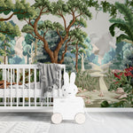 Tapet personalizat jungla amazoniana pentru copii cu peisaj montan si vegetatie tropicala mountain vegetation