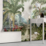 Tapet personalizat jungla amazoniana pentru copii cu peisaj montan si vegetatie tropicala mountain vegetation