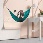 Tapet personalizat lumea animalelor pentru copii cu ursi panda in hamac intr un peisaj montan tropical panda's paradise