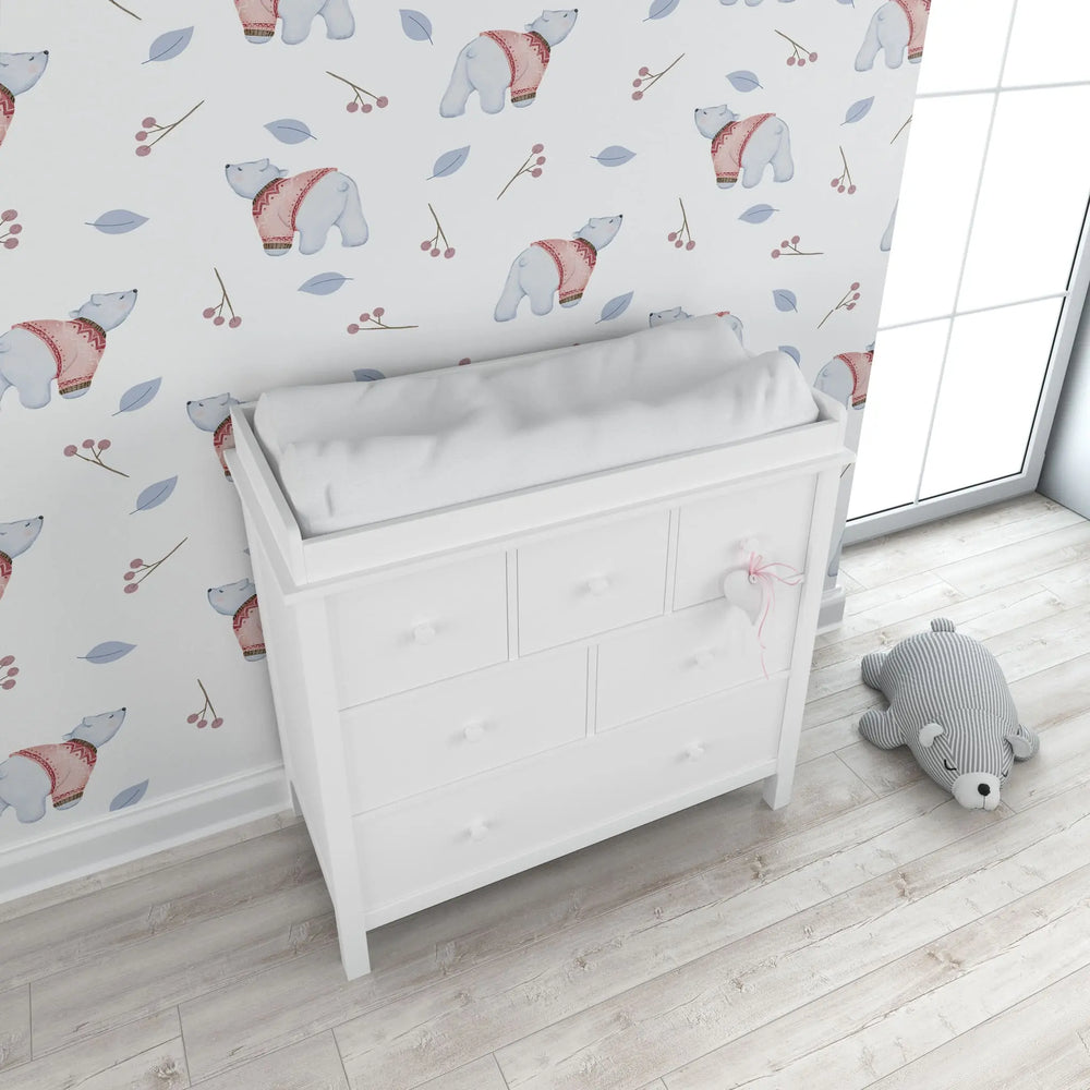 Tapet personalizat lumea animalelor pentru copii cu urs polar simpatic polar bear