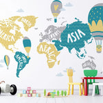 Tapet personalizat micii exploratori pentru copii cu harta continentelor continents