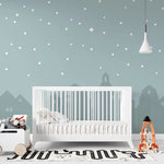 Tapet personalizat inspiratie scandinava pentru copii cu cer instelat peste oras city under the stars