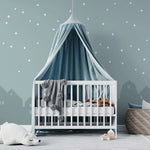 Tapet personalizat inspiratie scandinava pentru copii cu cer instelat peste oras city under the stars