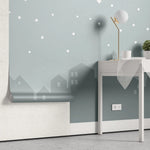Tapet personalizat inspiratie scandinava pentru copii cu cer instelat peste oras city under the stars
