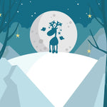 Tapet personalizat inspiratie scandinava pentru copii cu ren sub clar de luna magic reindeer