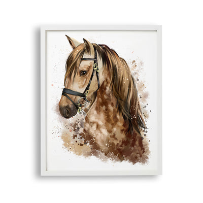tablou-cu-rama-pentru-copii-care-prezinta-un-portret-impresionant-al-unui-cal-maro-pictat-cu-acuarela-acrylic-equine